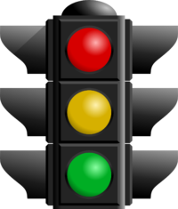 traffic light, red, black